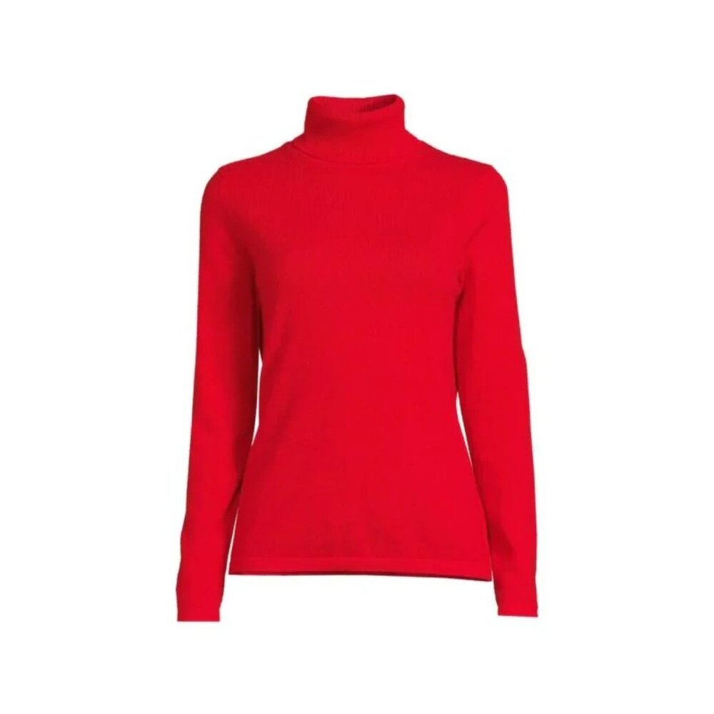 NWT J.McLaughlin Herst Turtleneck Cashmere Sweater in Red Pullover L